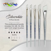 Silverwhite® 5pc Angle Brush Set | Short Handle | SW-1587S